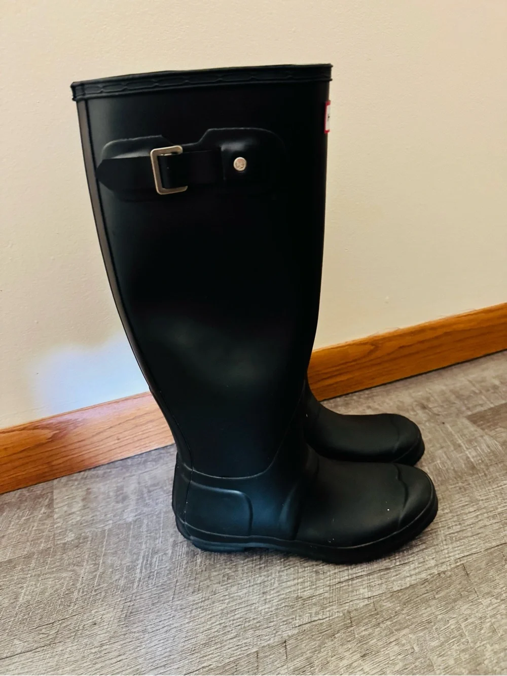 Hunter Black Tall Original Matte Rubber Rain Boots